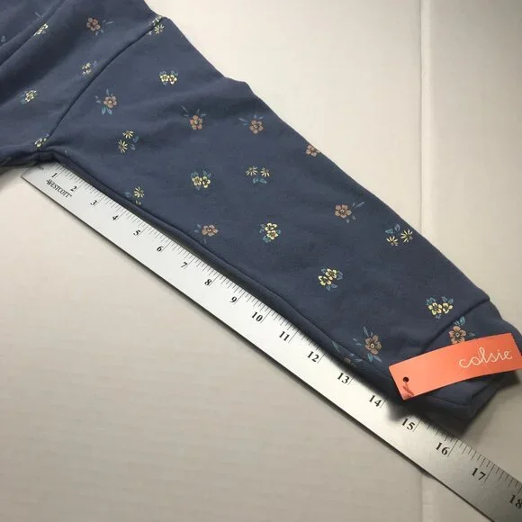 Colsie Women's Long Sleeve Fleece Lounge Sweatshirt Blue With Flowers XS New - Picture 11 of 13